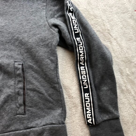 Under Armour Mens Hoodie Sweatshirt Small Fleece Gray Full Zip Athleisure Pocket - Picture 7 of 13